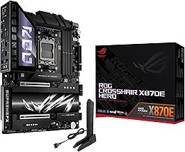 ASUS ROG Crosshair X870E Hero, AMD ATX motherboard, 18+2+2 power stages, DDR5 slots, PCIe 5.0 with full support for next-gen GPUs, five M.2 slots, Wi-Fi 7, USB4, AI Overclocking