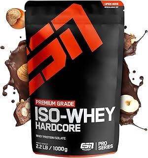 ESN Iso Whey Hardcore Protein Powder, Hazelnut, 1000 g - Whey Isolate