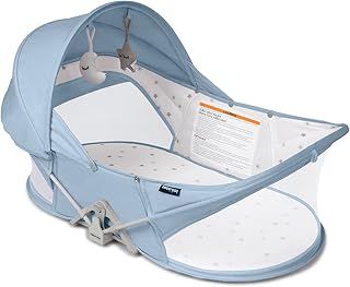 Portable Baby Bed Travel Bassinet Foldable Infant Crib, Baby Cots Portable Cots for Newborn, Babies, Toddlers with Mattress, Mosquito and Sunshde Net (Pink)