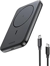 UGREEN Nexode Magnetic Wireless Power Bank Fast Charging, 5000mAh MagSafe-Compatible Portable Charger PD 3.0 USB-C Battery Pack Compatible with iPhone 16/15/14/13/12 Plus/Pro/Pro Max/Mini, Black