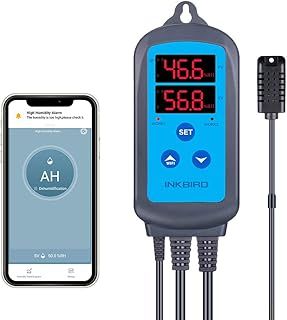 Inkbird IHC-200 WiFi Humidity Controller Hygrostats Humidistat Humidifier Dehumidifier with Wireless Alarm for Greenhouse Garden Grow Tent Plant Growing Seeding Reptile Incubation