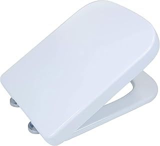Go Bathrooms Toilet Seat White Square Soft Close Quick Release Heavy Duty Toilet Seat Soft Close Bathroom Quick Release Toilet Seat Antibacterial Glaze Easy Clean Loo Seat White