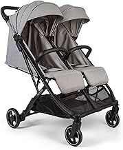 Red Kite Push Me Dubl (Stone Grey) - Side-by-Side Double/Twin Lightweight Stroller