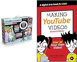INF 003UK Video Maker Kit Deluxe, Colour LED XL Green Screen, 1m Tripod, Remote & Making YouTube Videos, 2nd Edition: Star in Your Own Video!