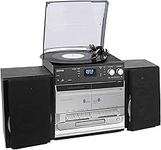 Denver DAB/DAB+ Record Player Turntable, Cassette Player, CD Player HiFi with USB Recording & Memory Card Reader - MRD-166