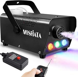 500W Smoke Machine,3 Color LED Light with Wireless Remote Control, Fog Machine with Controllable Lights,Professional DJ Controller,2000 CFM Huge Fog for Halloween Holidays Party