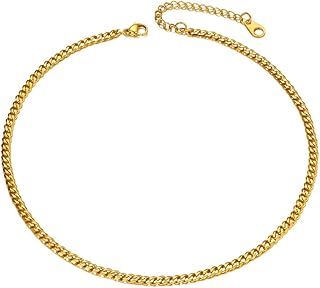 PROSTEEL Men Sturdy Cuban Chain Necklace, 3/6/9/12mm, 14" 18" 20" 22" 24" 26" 28" 30" Length, Gold Plated/316L Stainless Steel/Black (Send Box)