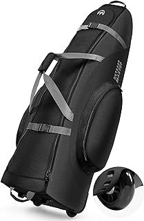 OutdoorMaster Padded Travel Bag with Reinforced Wheels, Heavy Duty Oxford Wear-Resistant and Waterproof Golf Travel Case, Soft-Sided Club Bag, Shoes and Accessories Compartment
