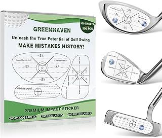 Uniclife 300 Pcs Golf Impact Tape Labels Golf Club Impact Stickers for Woods Irons Putters Self-Teaching Sweet Spot Analysis Golf Training Aids for Swing Practice(Only For Right-Handed Golfers)