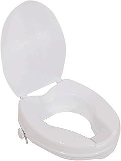 Aidapt 50mm (2") Elevation Raised Comfortable Toilet Seat with Lid Easy Fit White
