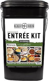 Ready Hour, Emergency Meal Entrées, Real Non-Perishable Meals, 25-Year Shelf Life, Portable Flood-Safe Container, 120 Servings