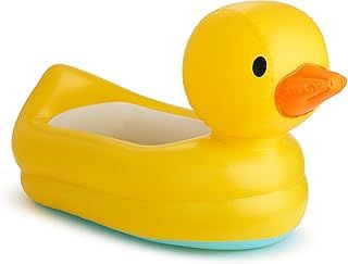 Munchkin White Hot Inflatable Baby Bath Duck Tub | Ideal Baby Bath for Travelling or for use at home | Baby Essentials | Baby Bath Tub for Children and Toddlers | Duck