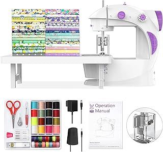 Mini Sewing Machine for Beginners, Electric Sewing Machines with 42PCS Sewing Tools and Extension Table, Gift for Kids