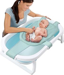 Baby Bath Seat,Baby Bath Cushion with 5 Safety Support Corner,Soft Comfortable Non Slip Adjustable Foldable Baby Bath Support for 0-12 Months Infant Bathing
