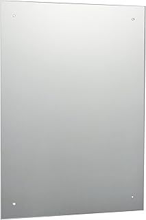 50 x 70cm Waterstone Frameless Bathroom Rectangle Mirror with Pre-Drilled Holes and Wall Hanging Fittings