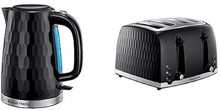 Russell Hobbs Honeycomb Kettle and 2 Slice Toaster, Black