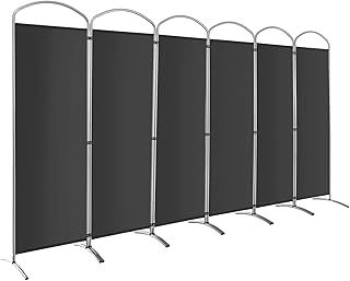 COSTWAY 4/6 Panel Folding Room Divider, Freestanding Wall Privacy Screen Protector, Paravent Partition Separator for Living Room, Bedroom and Office (Grey, 6 Panel: 331 x 188cm)