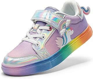 DREAM PAIRS Girls Fashion Trainers Slip-On (Little/Big Kids) - Lightweight Mesh Gym & School Shoes for Girls, Protective Toe