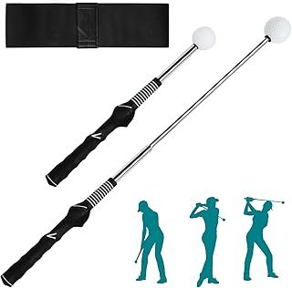 ZephyrCraft Golf Swing Training Aid, Adjustable Golf Grip Trainer with Arm Band for Posture Correction, Retractable Golf Alignment Stick for Men Women Kids Indoor & Outdoor Practice