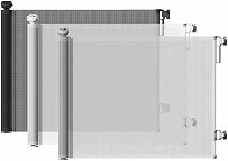 Retractable Baby Gates 135 cm / 53 Inches wide, White - Gate, Suitable for Babies, Pets, and Dogs, Made from Sturdy Metal