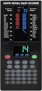 KOTO - Royal Dart Scoreboard, Games, Scoreboard Incl. 40 Games, Score Indicator & Mounting Material, For 8 Players, Battery Operated, Electronic Dart Scorer Electronic Score board
