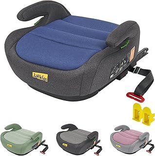 I-Size Booster Seat for Car with ISOFIX, 125-150cm (Group 2/3, 6-12 Years), Portable Booster Seat for Kids, Comfortable, Compact, Convenient for Everyday Use, Great for Travel, ECE R129, Blue