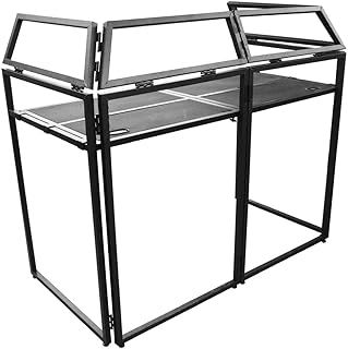 aluminium lightweight Foldable DJ Booth includes carrying bag and Black & White Lycra model DB800