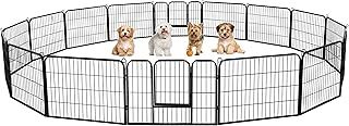 Yaheetech Dog Playpen, 16 Panel Puppy Play Pen Heavy Duty Pet Exercise Fence for Garden/Yard 60cm Height
