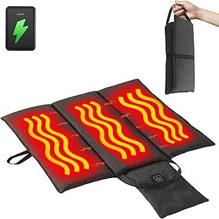 10000mAh Heated Cushion Battery Operated - Portable USB Rechargeable Heating Seat Cushion for Outdoor Sports，Camping Fishing, Home, and Office (-Black)