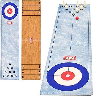 M.Y 3 in 1 Table Top Curling, Bowling, Shuffleboard Portable Family Game