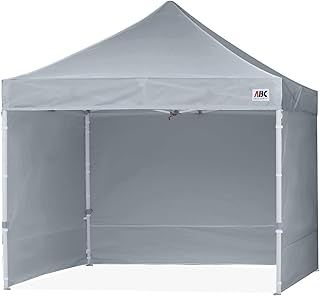 ABCCANOPY Pop Up Gazebo Canopy Commercial Tents Market stall with 4 Removable Sidewalls and Roller Bag Bonus 4 Weight Bags. (3x3M, Gray)