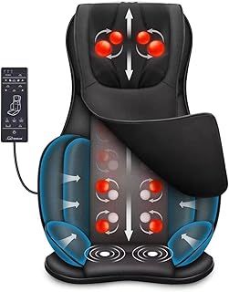 Snailax Full Body Massage Chair Pad Shiatsu Neck Back Massager with Heat and Compress, 3D/4D Kneading Full Back Massage Seat Portable Chair Massagers for Back and Neck, Shoulder Muscle Gifts