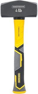 Club Hammer 4.0lb 1.8 kg Heavy Duty C45 Forged Steel Head Fiberglass Shaft Non Slip Grip Shock-Absorbing Handle TPR Finish Long Handled Extra Large Club Hammer Demolition Construction