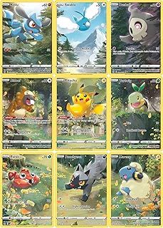 Pokemon Pikachu Riolu Bidoof - Crown Zenith - 9 Card Panoramic Set - Galarian Gallery - GG26 - GG34