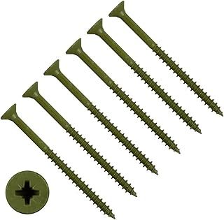 Decking Screws 4.0 X 50mm Pozi Drive Flat Countersunk Head Green Finish Anti Corrosion Screws 4.0 X 50mm For Decking Fence Floorboard Hard And Softwood - Pack of 100