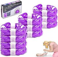 DYDHRER Nappy Bin Refill,10-Pack Nappy Bin Refill Bags compatible with Tommee Tippee Twist & Click Refill- Max Odor Lock and Germ Protection, Newborn Baby Diaper Pail Liner-(Purple)