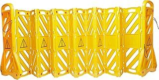 Portable Mobile Expanding Safety Barrier, Yellow Plastic Collapsible Folding Expandable Barricade