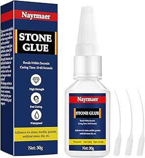30g Stone Glue, Strong Marble Waterproof Clear Craft Bonding Between Stone and Other Materials for DIY Crafts & Repairs