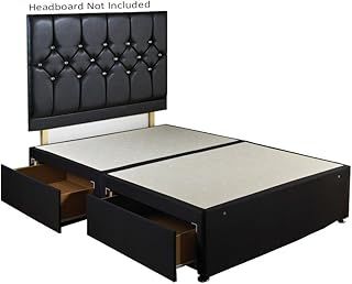 Single Diamond Divan Bed Base Comes with 2 Drawers no Headboard