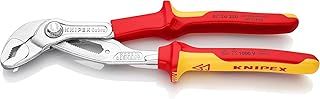 KNIPEX Cobra Water Pump Pliers, Chrome-Plated, 250 mm, VDE, Nuts to 46 mm, Pipes to 52 mm, Self-Locking, Fine Adjustment by Button Push, 87 26 250