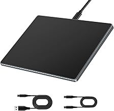 Seenda Trackpad Mouse for Mac OS and Windows 10/11, External 6.3 Inch Aluminium USB A & Type C Wired Touchpad with Smooth Tempered Glass for MacBook/iMac/Laptop/PC/Computer/Desktop, Black