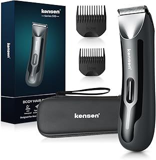 Kensen Body Hair Trimmer Men, Manscape Electric Groin Balls Hair Trimmer, Rechargeable Body Groomer with Stored Case Private Parts & Pubic Hair Razor, IPX7 Waterproof Wet and Dry Electric Razor