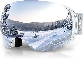 Findway Ski Goggles,Snowboard Goggles for Men Womens Ladies Over Glasses OTG, Magnetic Interchangeable Spherical Lens,Anti-fog 100% UV Protection, Anti-glare Goggles for Skiing Snowboarding