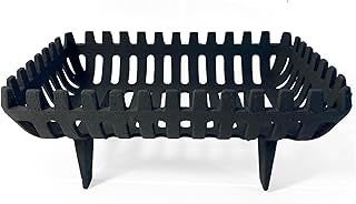 FREESTANDING 16 INCH CAST Iron FIRE Basket | Solid Fuel Wood Log Coal | for Open fireplaces | Large Cast Iron Sturdy Fireplace Accessory | Suitable for Indoor or Outdoor use