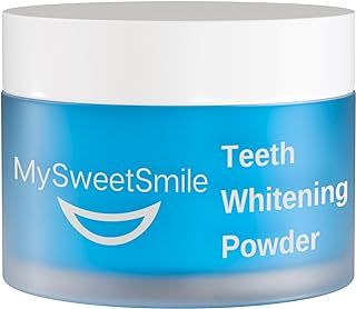 MySweetSmile Dentist-Approved Teeth Whitening Powder - IndyBest Award-Winner - Enamel-Safe & Sensitivity-Free - Cool Mint Flavour - Removes Years of Stains - 6 Month Teeth Whitener Supply