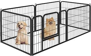 Yaheetech Dog Playpen, 6 Panel Puppy Play Pen Heavy Duty Pet Exercise Fence for Garden/Yard 60cm Height