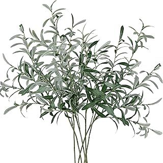 FiveSeasonStuff 6 Stems Artificial Long Stem Olive Leaves and Branches Greenery Floral Arrangement Decoration Fillers Home Décor 78cm