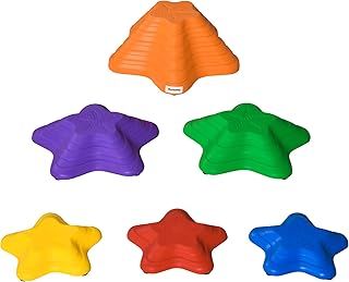 Outsunny 6-Piece Kids Balance Stepping Stones, Starfish Style Non-slip Obstacle Course, Stackable Balance Blocks Garden Toys Encourage Toddler Balance Indoor Outdoor