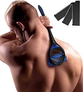 BakBlade 3.0 Stealth - Back Shaver for Men, Extra Long 23" Ergonomic Handle for a Close, Pain-Free Shave | The Ultimate Back Hair Remover for Men, +3 Extra Back Blade Refills