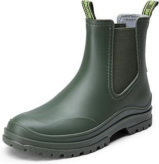 DREAM PAIRS Women Wellington Boots, Comfortable Chelsea Rain Boots for Hiking, Yard Work, Mucker Style Outdoor Activities